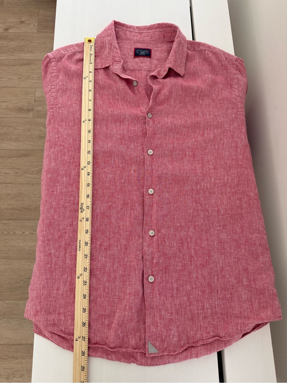 UNTUCKit Certan De May 100% Linen Slim Fit Button Up Shirt Large - Picture 6 of 7